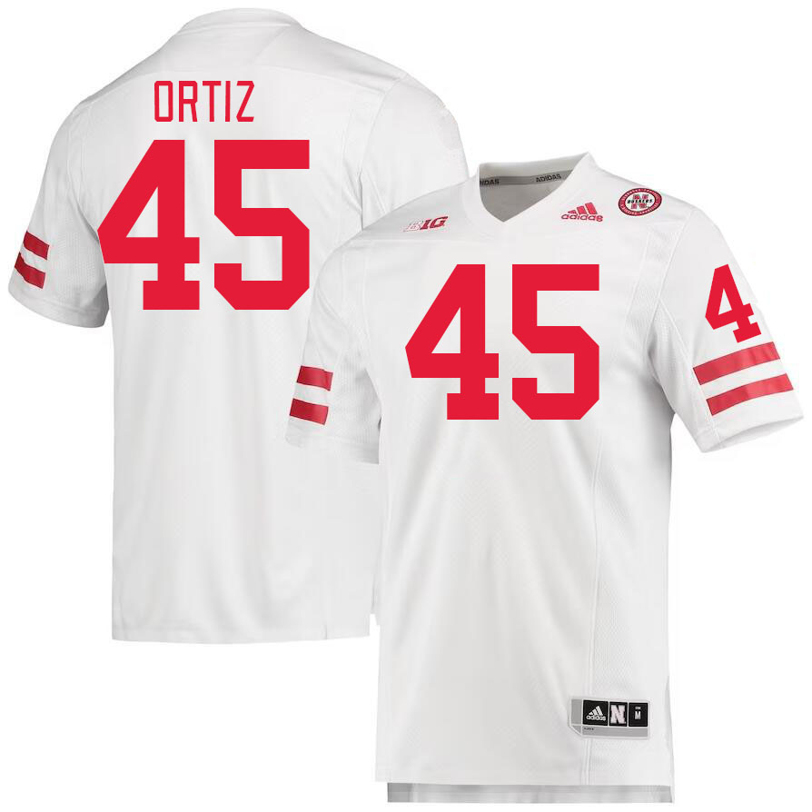 Men #45 Marco Ortiz Nebraska Cornhuskers College Football Jerseys Stitched Sale-White
